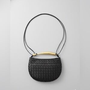 Black Woven Bag with Gold Accent